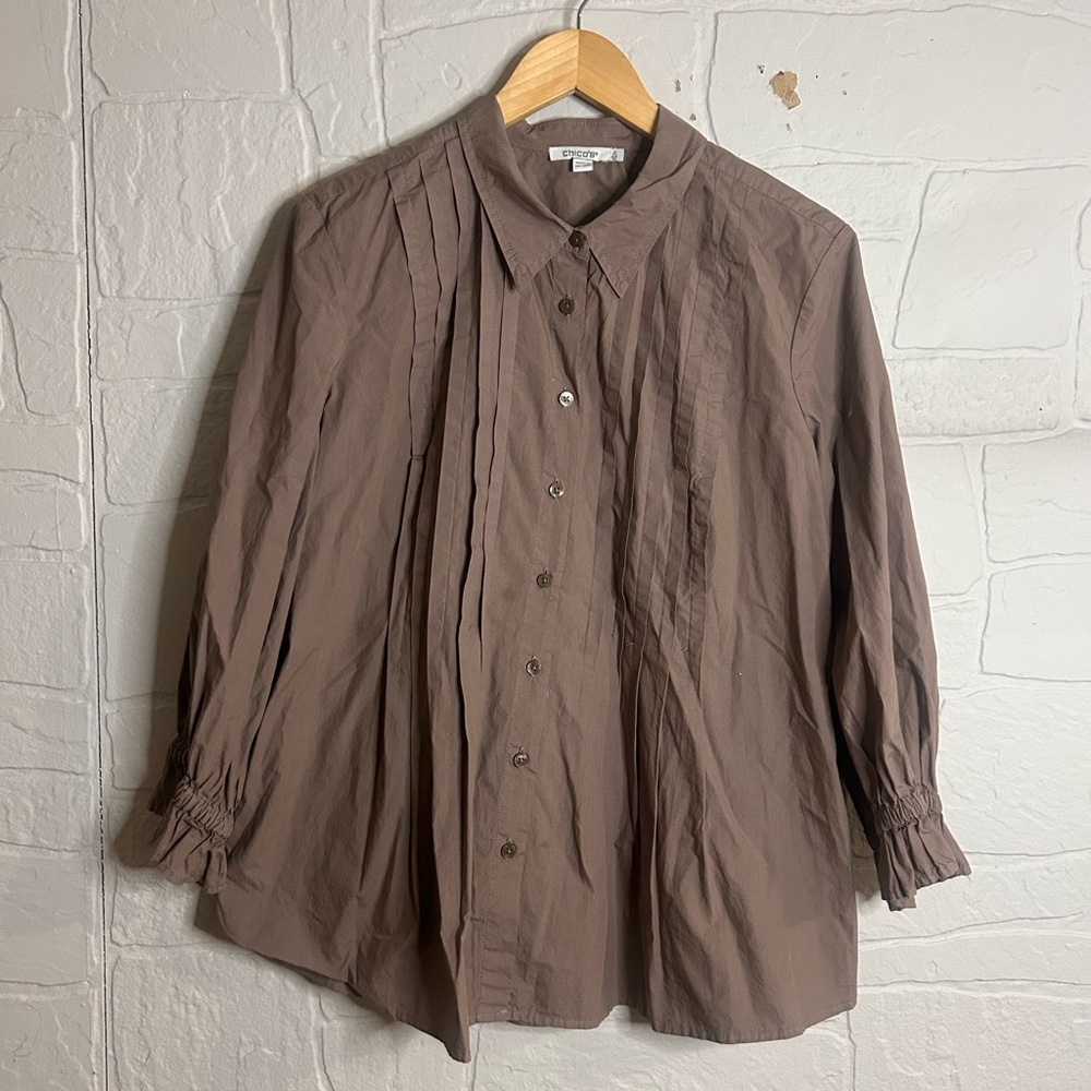 Chico's Brown Button-Up Blouse
